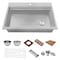 Ruvati 33-inch Workstation Two-Tiered Ledge Kitchen Sink Drop-in Topmount 16 Gauge Stainless Steel RVH8424 - alternate 2